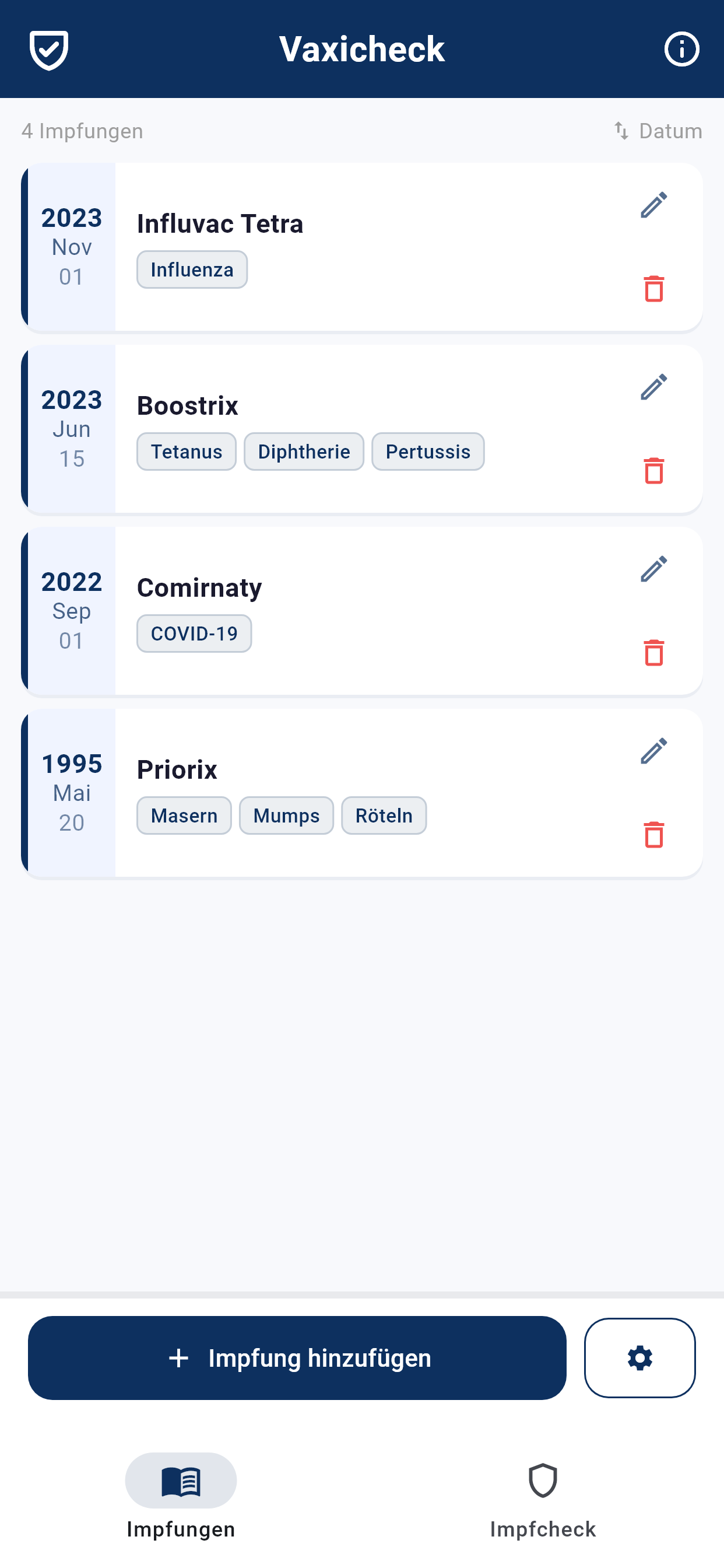 Vaxicheck App Screenshot