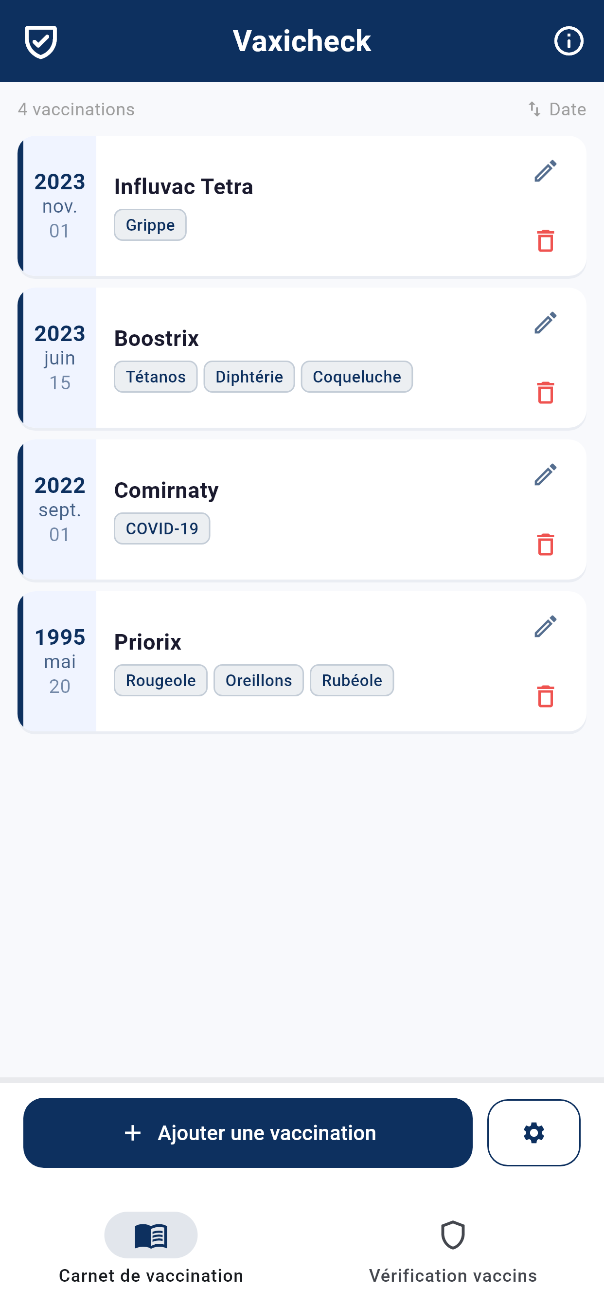 Vaxicheck App Screenshot