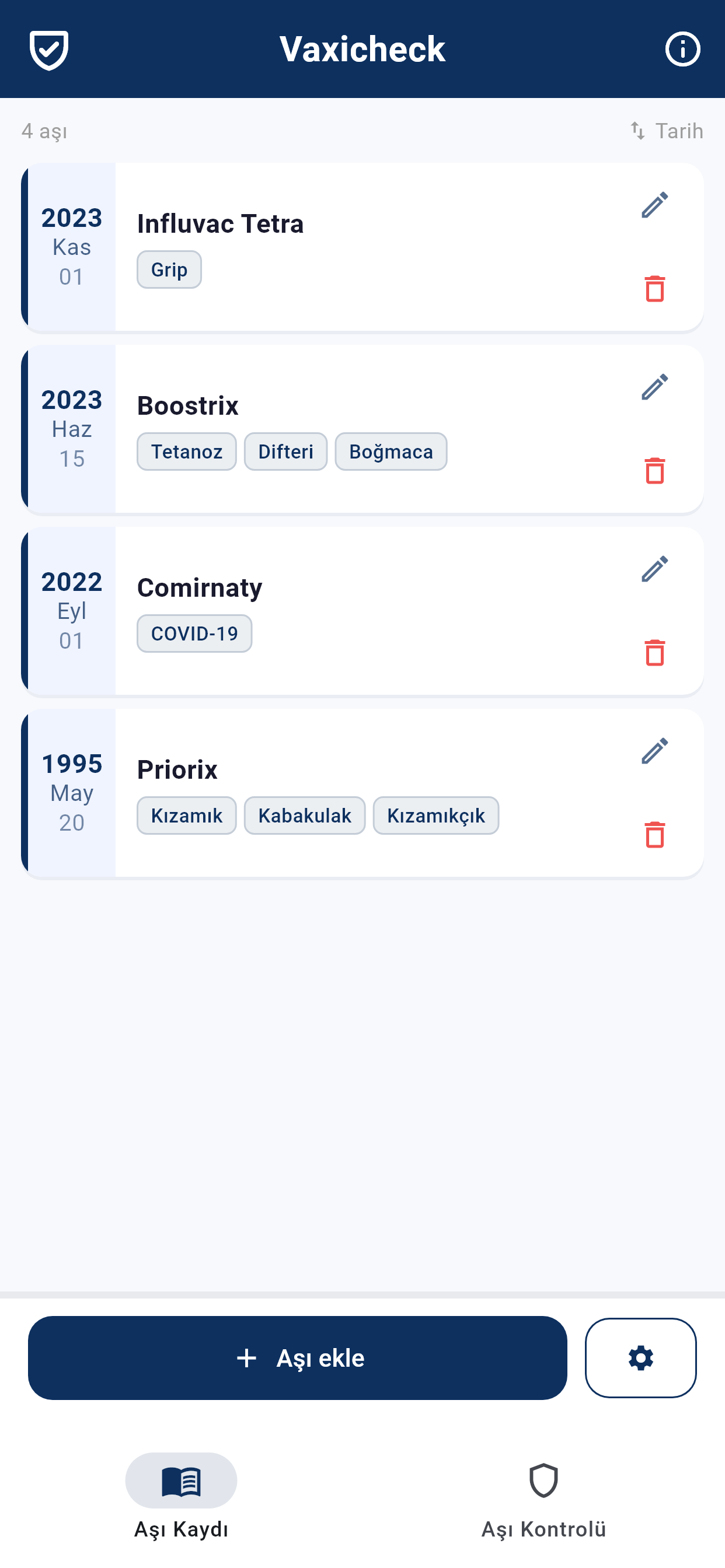 Vaxicheck App Screenshot